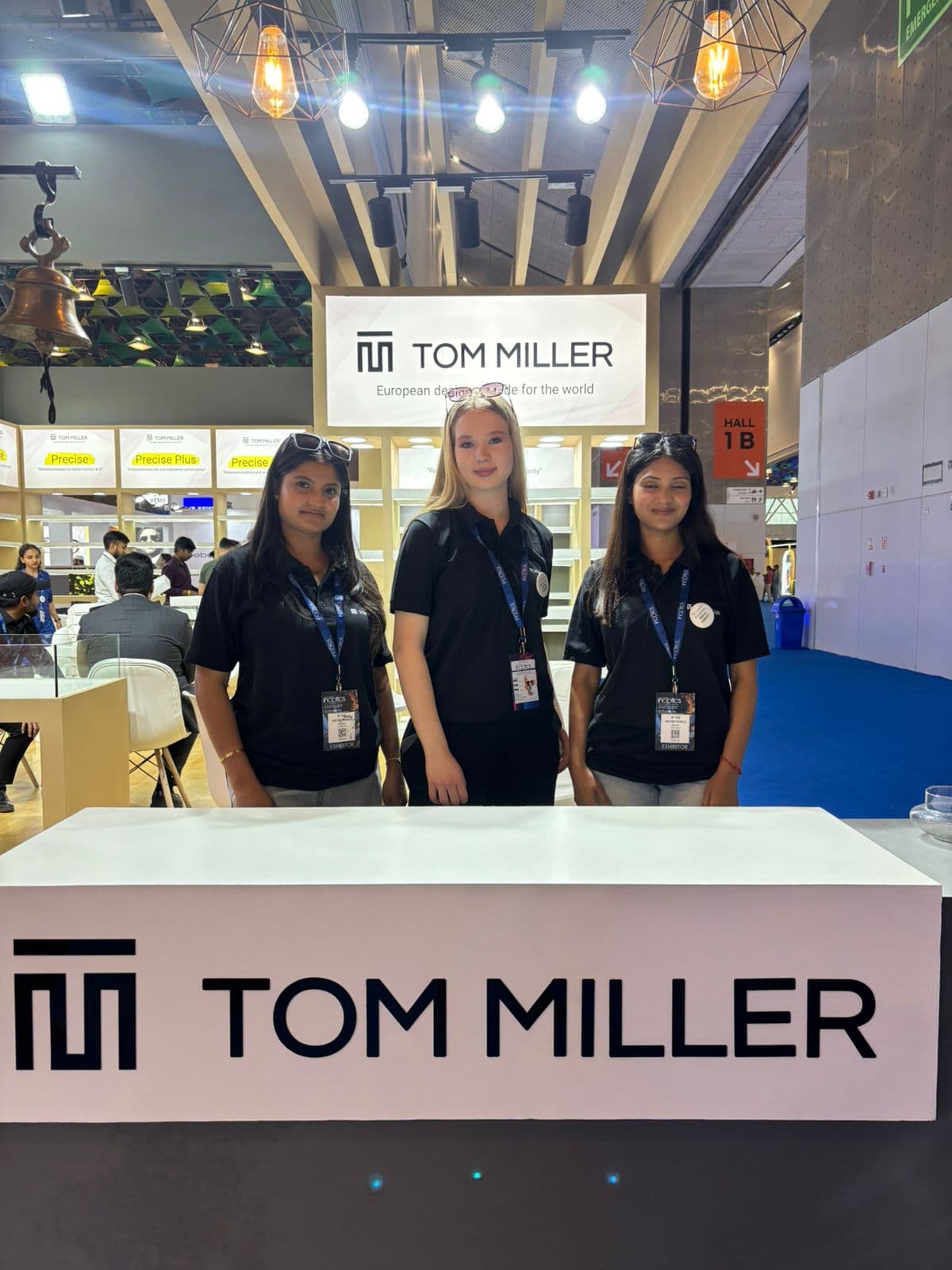 Professional event staff at exhibition booth